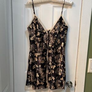 Victoria's Secret Black and Gold Floral Lingerie